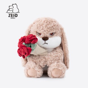 ZEIO择偶记丢丢兔玫瑰花款公仔玩偶玩具情人节生日礼物送女朋友