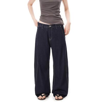 CMF通勤高级感简约立体剪裁设计感松弛感百搭低腰直筒牛仔裤