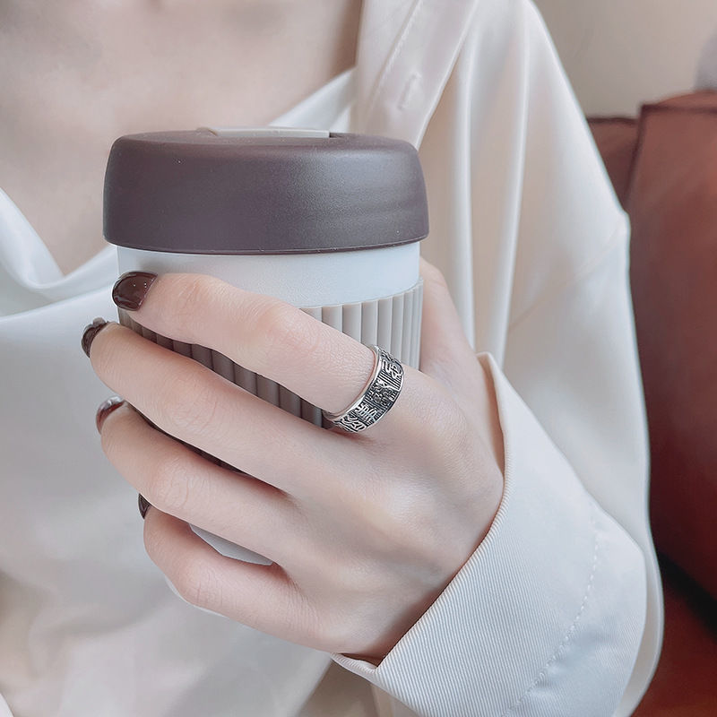 百无禁忌戒指纯银戒指复古s925文艺百无禁忌个性诸事皆宜开口男女