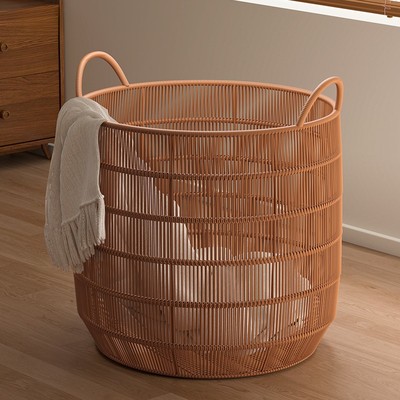 高级感家用脏衣篓浴室换洗衣服收纳筐特大号网红日式仿藤编衣服筐