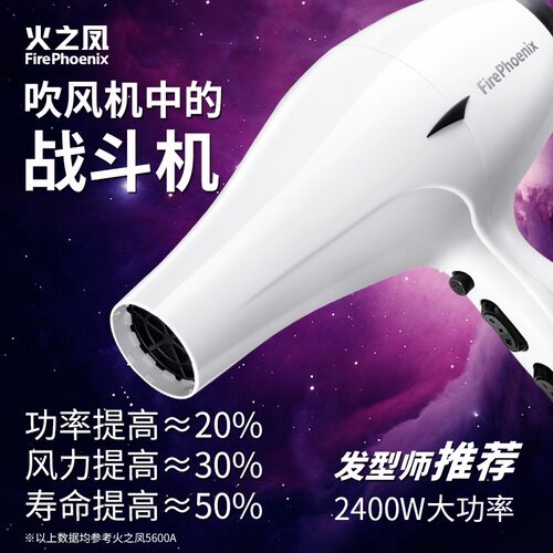火之凤吹风机3100H发型师专用发廊大功率理发店2400W大风速干风筒