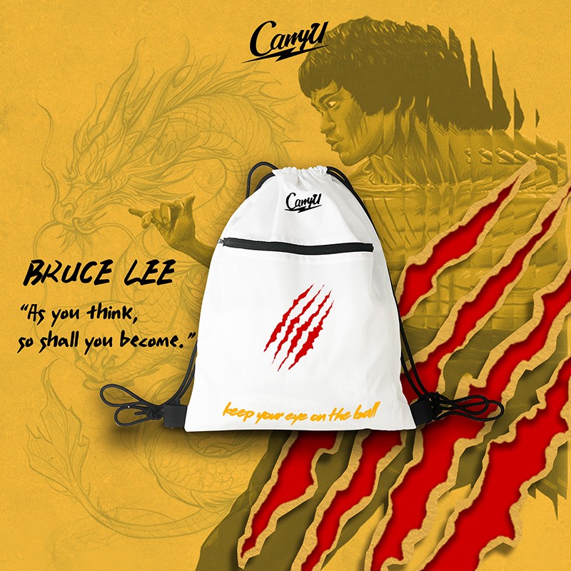CarryU男女运动休闲小龙李抽绳鞋袋PU防水涂层便携收纳包防水隔层