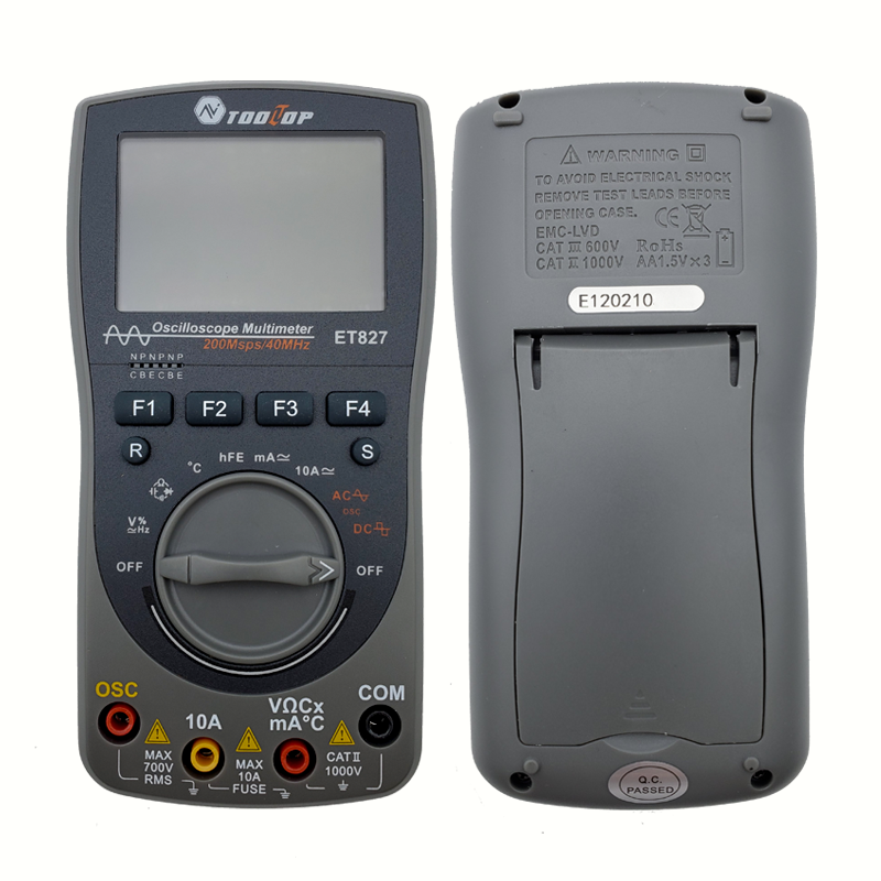 ET827新款便携40MH带宽示波器万用表二合一 200MS/S采样率TOOLTOP