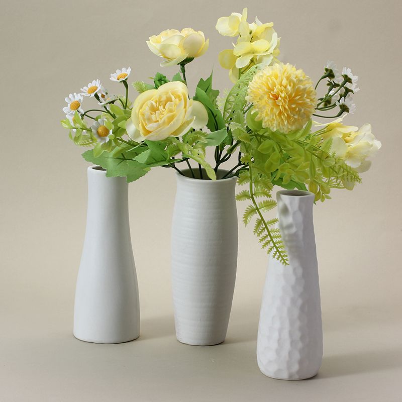 陶瓷素烧干花小花瓶桌面鲜花外贸磨砂可水培餐厅窗边