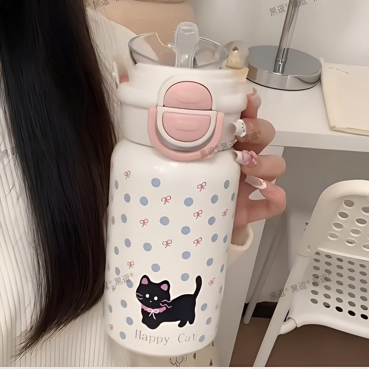 小猫杯子可爱大容量保温杯女生高颜值水杯双饮316不锈钢吸管杯子,餐饮具,保冷/保温杯,淘宝优惠券,粉丝福利购,淘宝优惠卷