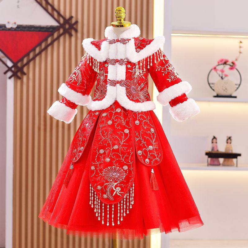 拜年服女童冬季2025新款唐装秋冬过年服加绒冬款儿童古装汉服冬天,童装/婴儿装/亲子装,汉服,淘宝优惠券,粉丝福利购,淘宝优惠卷
