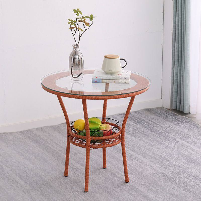藤编茶几钢化玻璃小茶桌餐桌室内喝茶桌休闲家用客厅小桌子圆桌,住宅家具,茶几,淘宝优惠券,粉丝福利购,淘宝优惠卷