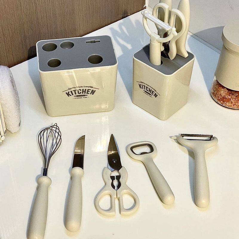 厨房小工具6件套水果刀剪刀开瓶器削土豆皮神器刀具套装高颜值ins