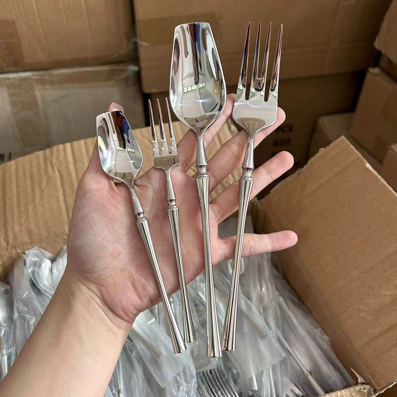 出法单304钢郁金香勺甜品勺长柄勺子饭勺汤匙汤勺水果叉拌饭勺,餐饮具,叉/勺/筷套装,淘宝优惠券,粉丝福利购,淘宝优惠卷