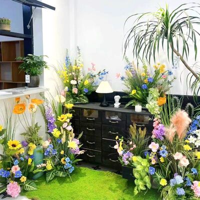 仿真花瀑布花墙假花莫奈花园假花网红拍照打卡摆设花橱窗造景装饰