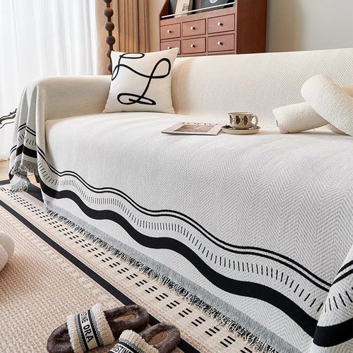 【晚颜】复古轻奢雪尼尔网红沙发盖巾一片式全沙发盖布防滑防尘简