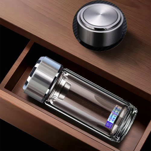 进口钢化玻璃杯双层带盖小巧加厚保温家用车载便携防爆耐高温高硼