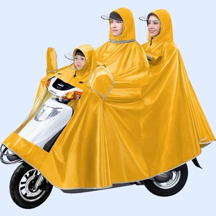 亲子母子双人加厚加大摩托电瓶防暴雨雨披 三人雨衣电动车2025新款