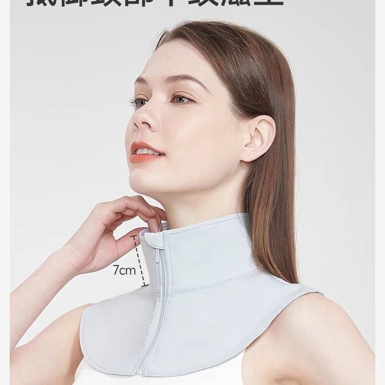 高领披肩夏季男女防紫外线外搭户外透气防晒围脖假领子