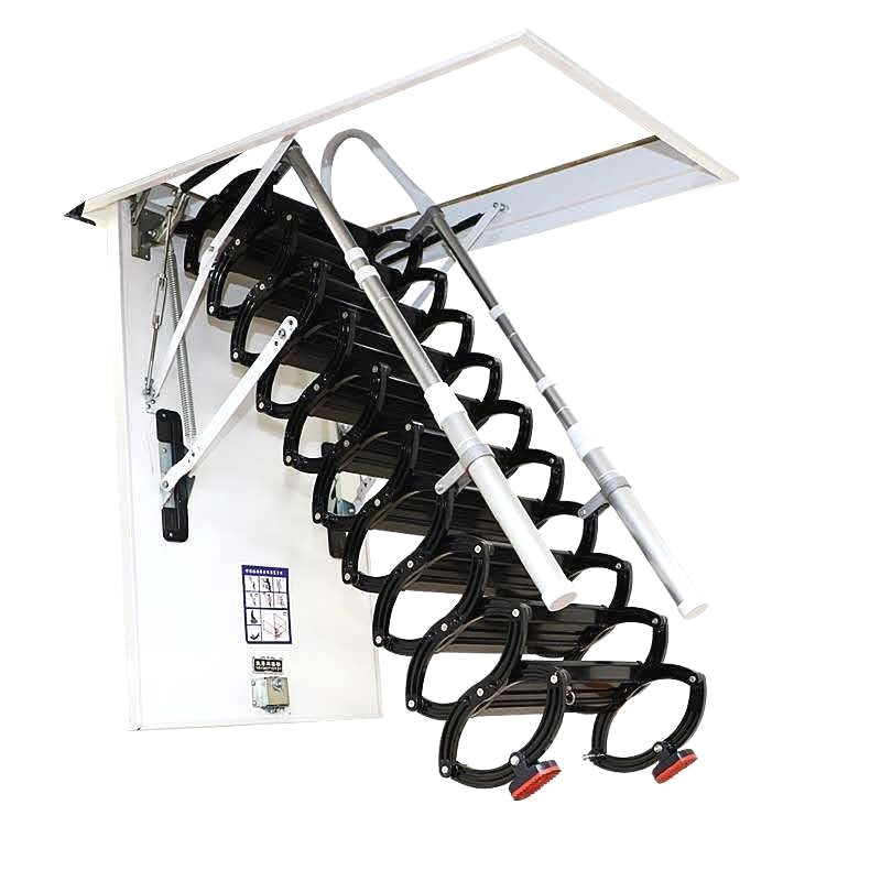 阁楼电动伸缩楼梯全自动折叠隐形拉伸家用升降覆式室内梯子