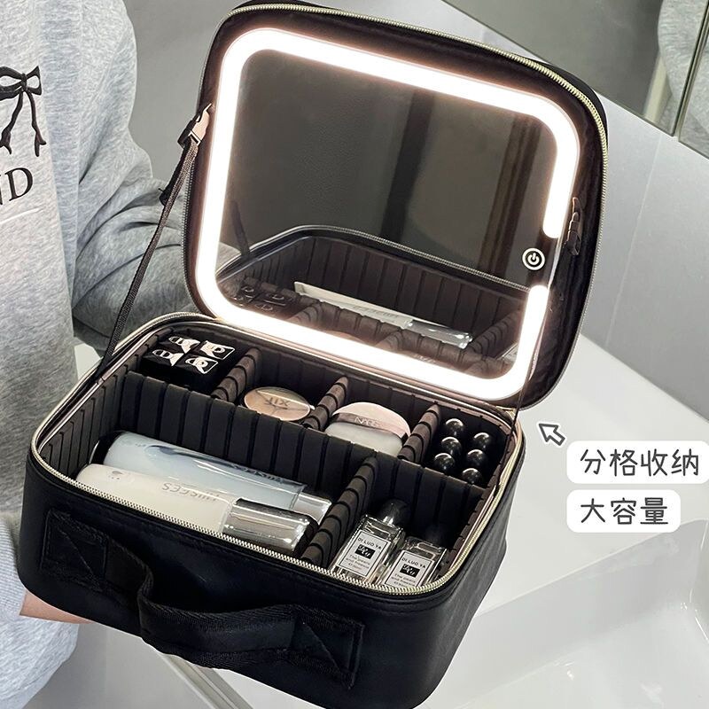 化妆包大容量带镜子多功能便携式ins风跟妆化妆箱硬壳化妆收纳盒