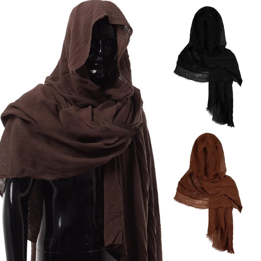 Cosplay Men's Medieval Pirate Retro Hood Scarf Black Green