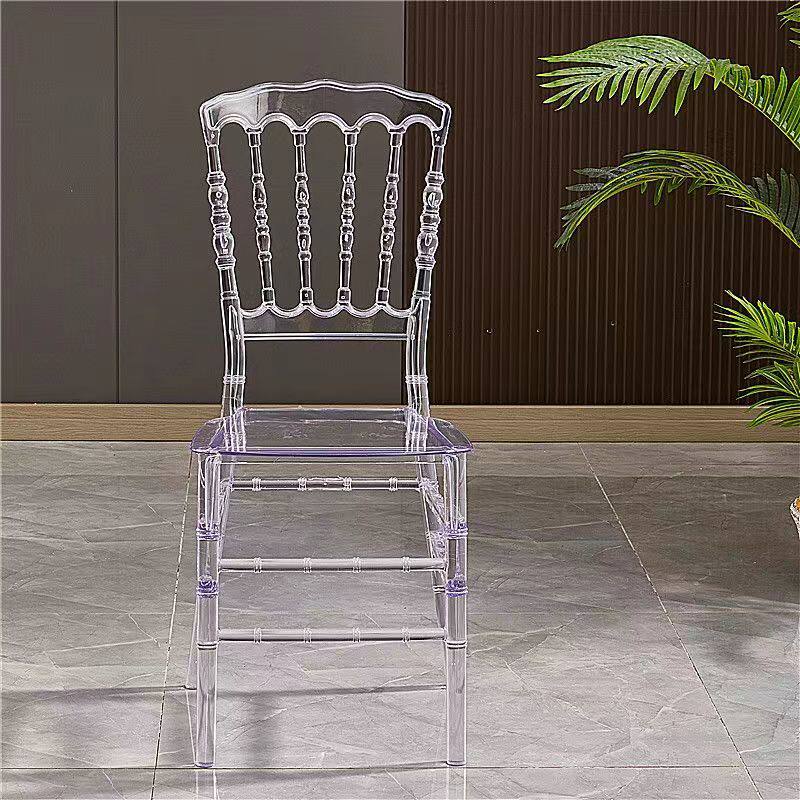 酒店宴会厅透明水晶竹节椅子户外花园婚庆塑料简约透明亚克力椅子