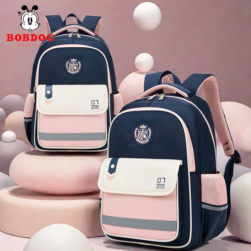 巴布豆儿童书包女1-34-6二年级小学生超轻减负护脊6-12岁防下坠包