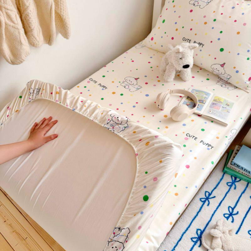 1米2床笠款床单宿舍专用纯棉床笠90x190学生单人寝室全棉床单床罩