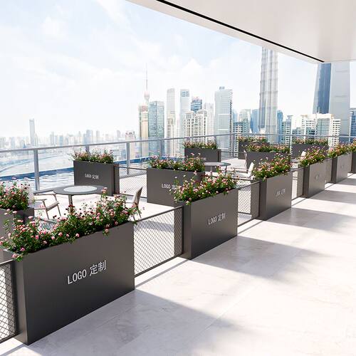 外摆隔断花箱网格防护栏户外铁艺围栏庭院栅栏餐厅室绿植装饰花槽