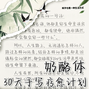 练字帖奶酪体文案语录学生成人字体漂亮大气励志描红速成手写体