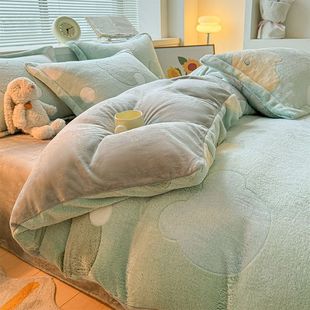 南极人加厚双面绒床品幼儿园四件套牛奶绒被套床单三件套秋冬套件