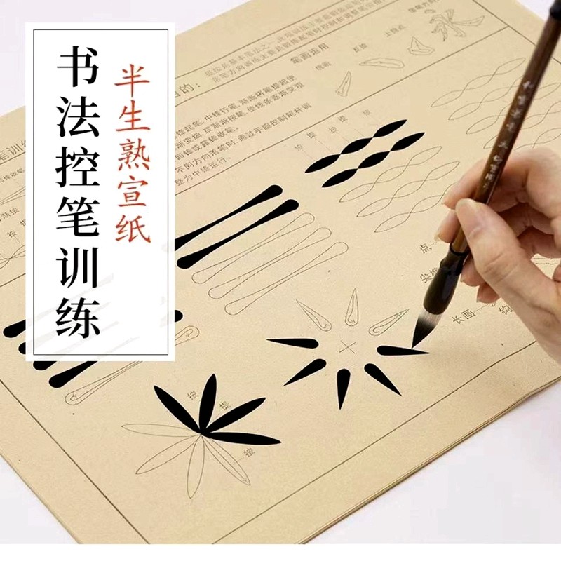 初学者毛笔书法控笔训练描红练字帖笔画笔顺零基础毛笔字临摹练习