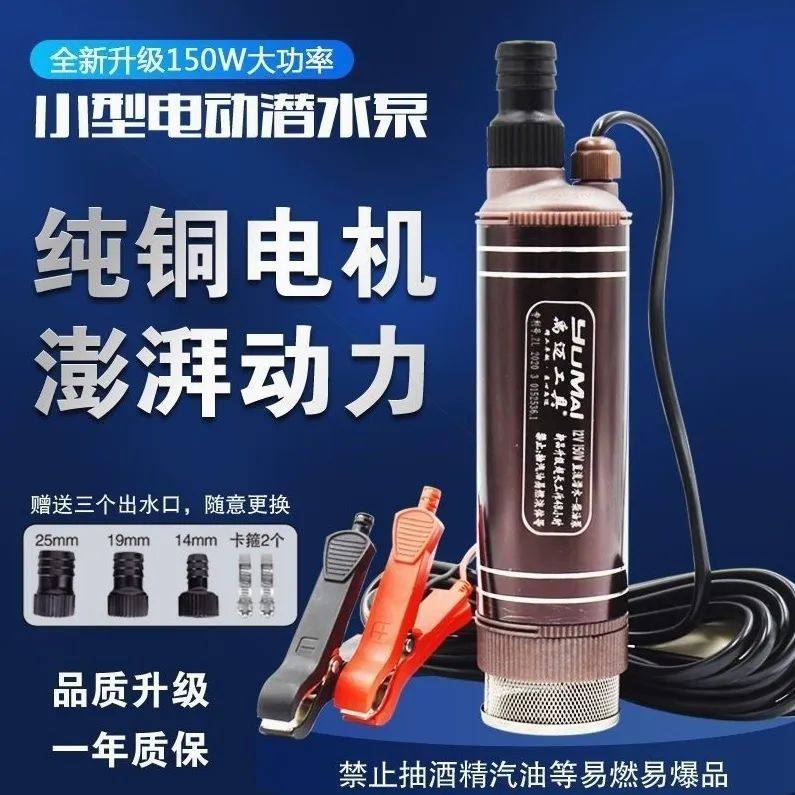 12v抽油泵大功率柴油电动抽油泵24v油抽子抽水泵潜水泵加油泵