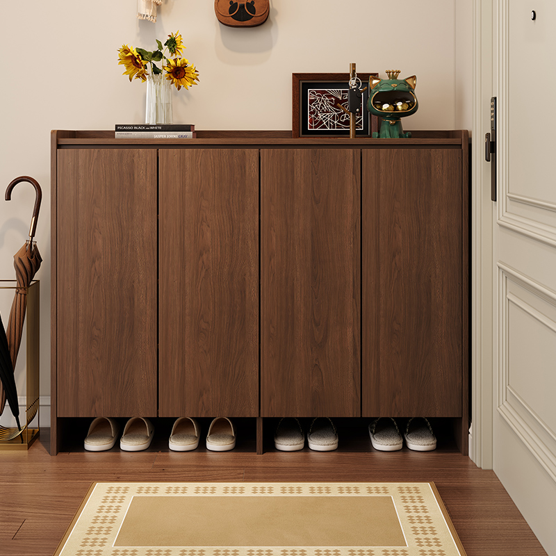 爱馨宜实木家用门口鞋柜外楼道入户玄关柜新款大容量室内收纳柜子