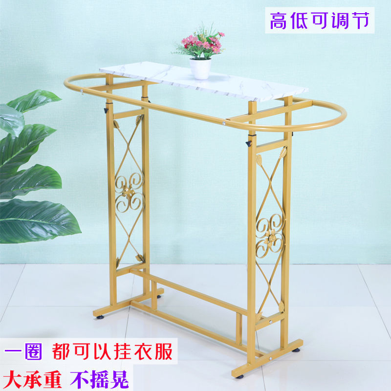 新款服装店展示架陈列架落地式服装架弧形中岛架卖场双排侧挂衣架
