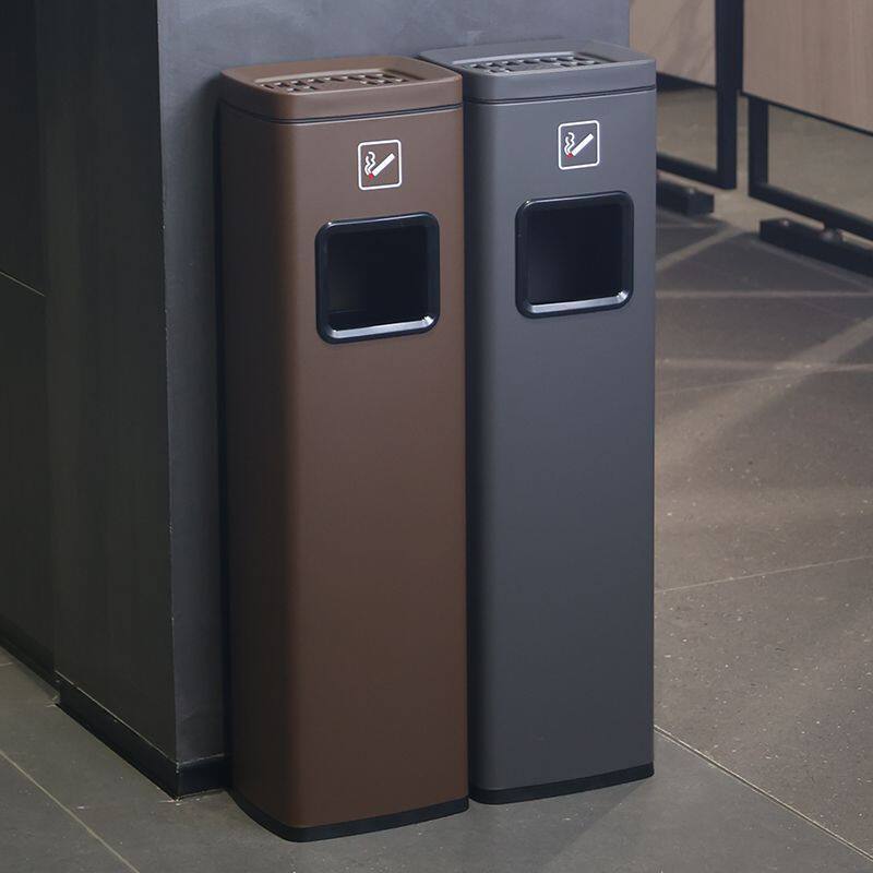 酒店大堂不锈钢立式电梯口垃圾桶带烟灰缸走廊过道吸烟灭烟柱商用