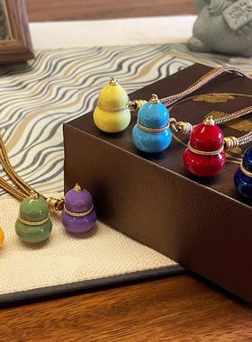 七彩葫芦珐琅古风古典百搭古法女款简约