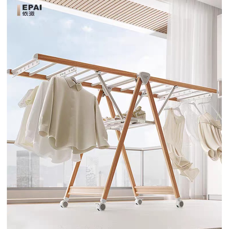 阳台专用晾衣架落地式挂衣架室外晒衣架家用折叠晒被子神器款
