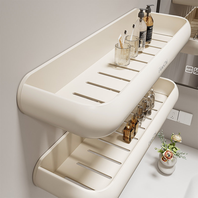 模范夫人奶白卫生间置物架浴室挂墙上收纳架免打孔洗手间收纳架,家庭/个人清洁工具,浴室角架/置物架,淘宝优惠券,粉丝福利购,淘宝优惠卷