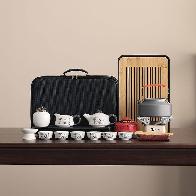 2025新款便携式旅行茶具套装家用高档户外露营陶瓷泡茶壶茶杯茶盘,餐饮具,旅行茶具,淘宝优惠券,粉丝福利购,淘宝优惠卷