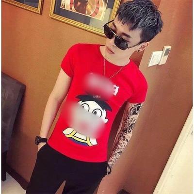 旺仔紧身衣精神小伙小妹夏季套装短袖t恤裤子男女装旺旺社会