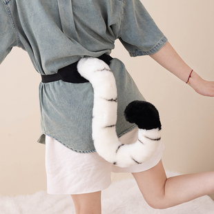 摇摆动物尾巴腰带老虎尾巴派对表演动物儿童幼儿园小孩表演出道具