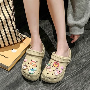 云朵洞洞鞋 夏季 2025新款 女款 包头外穿 防滑厚底增高沙滩鞋 女凉拖鞋