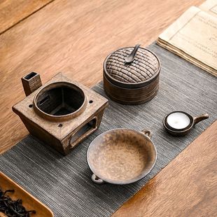 煮焙温茶烤茶炉户外茶叶提香器烤香炉陶瓷家用复古蜡烛加热炉套装
