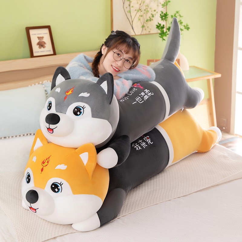 可爱哈士奇毛绒玩具娃娃送女生睡觉抱枕狗狗玩偶儿童生日礼物【R