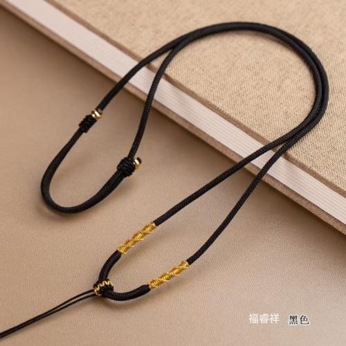 非金属布艺吊坠 手工编织项链绳金丝线编织挂件绳吊坠绳男女款