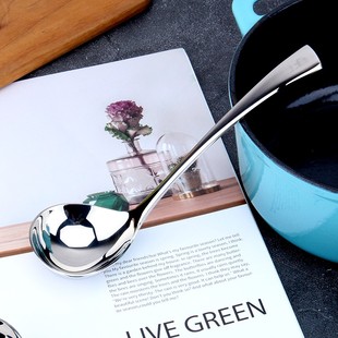 重96g 总长20CM 10不锈钢弯式 勺面宽6CM长柄勺子家用 喝汤勺