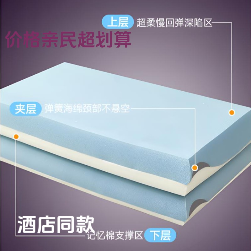 Pro升级二代零压深睡记忆枕慢回弹记忆枕支撑包裹侧睡睡眠好物