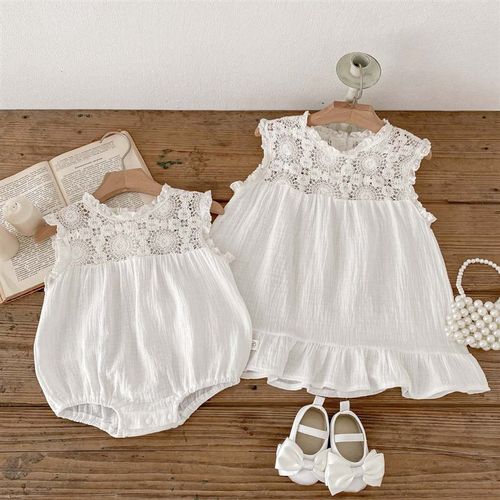 Summer Lace Vest Romper for Baby Girls Infant Bodysuit Cute