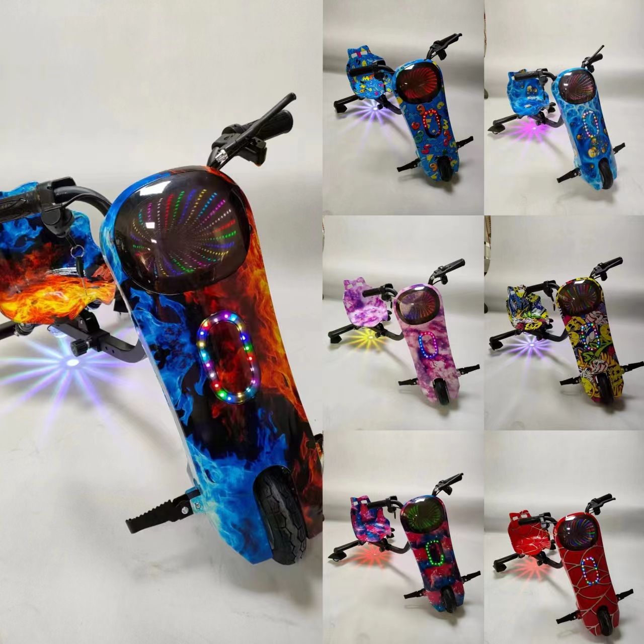 新款广场成人儿童脚踏三轮漂移车公园摆摊游乐设备电动漂移卡丁车