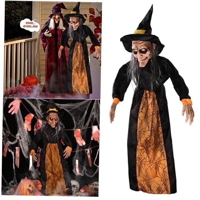 Halloween Witch Ghost Decor Horror Pendant Glowing Prank Pro