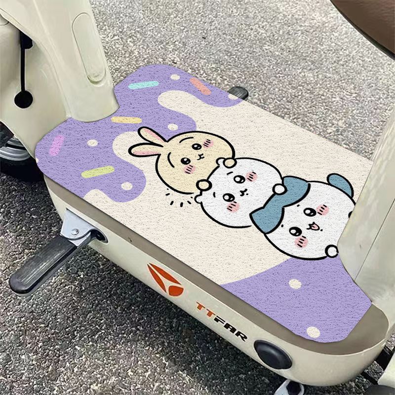 电动车脚踏垫板吉伊卡哇通用型丝圈踏板脚垫雅迪爱玛台铃自裁版