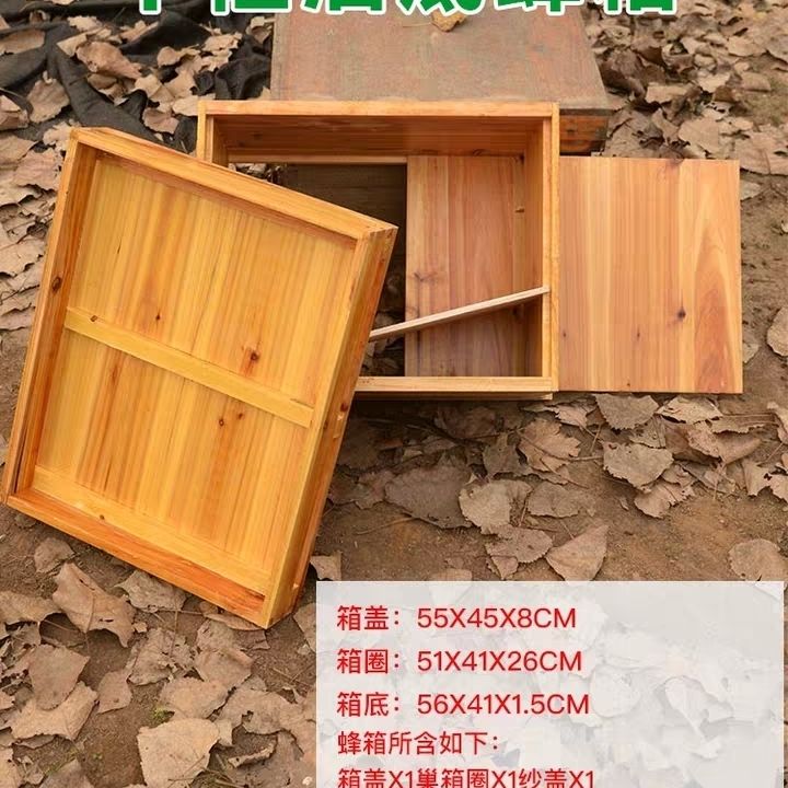 中蜂蜂箱活底煮蜡杉木十框蜜蜂箱全套工具包邮平箱新手可搭配巢础