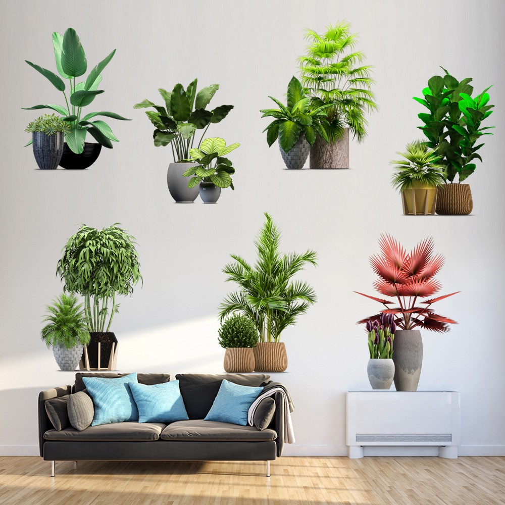 3D立体墙贴绿植KSR-28墙壁贴画卧室客厅装饰房间布置贴纸墙纸自粘